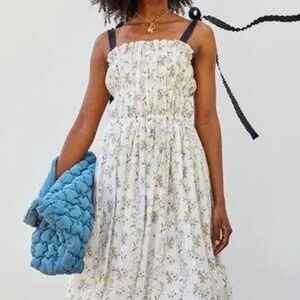 H&M x Brock Collection Lyocell White Floral Dress